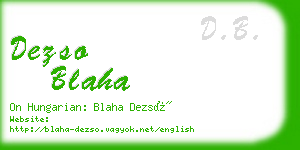 dezso blaha business card